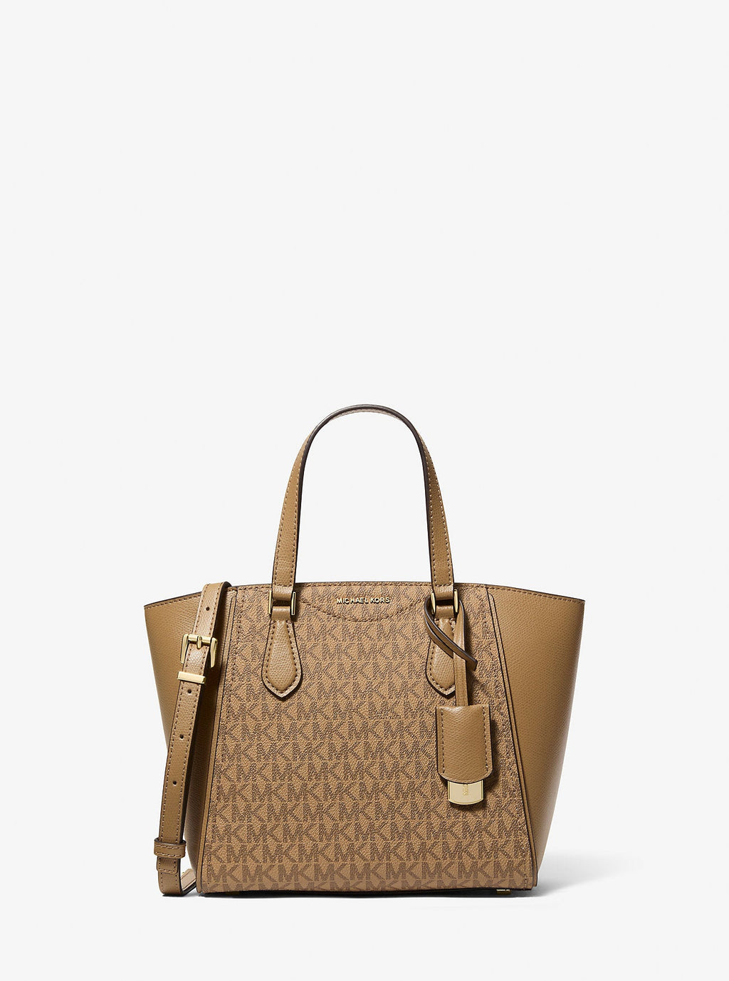 Taryn Small Signature Logo and Leather Convertible Crossbody Bag