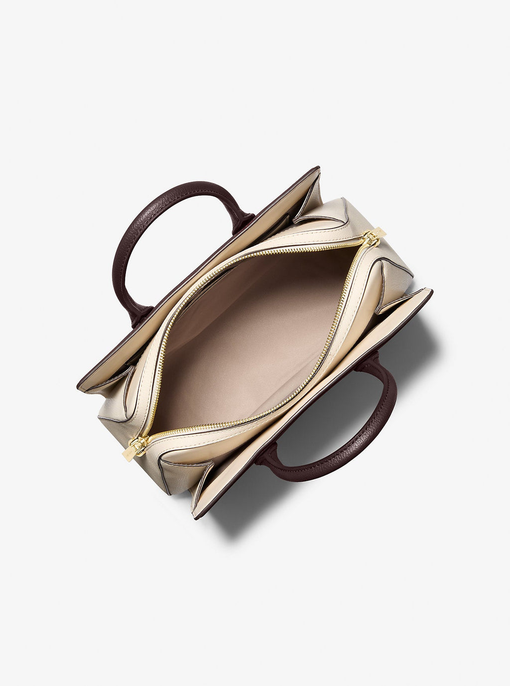 Laila Medium Color-Block Pebbled Leather Satchel