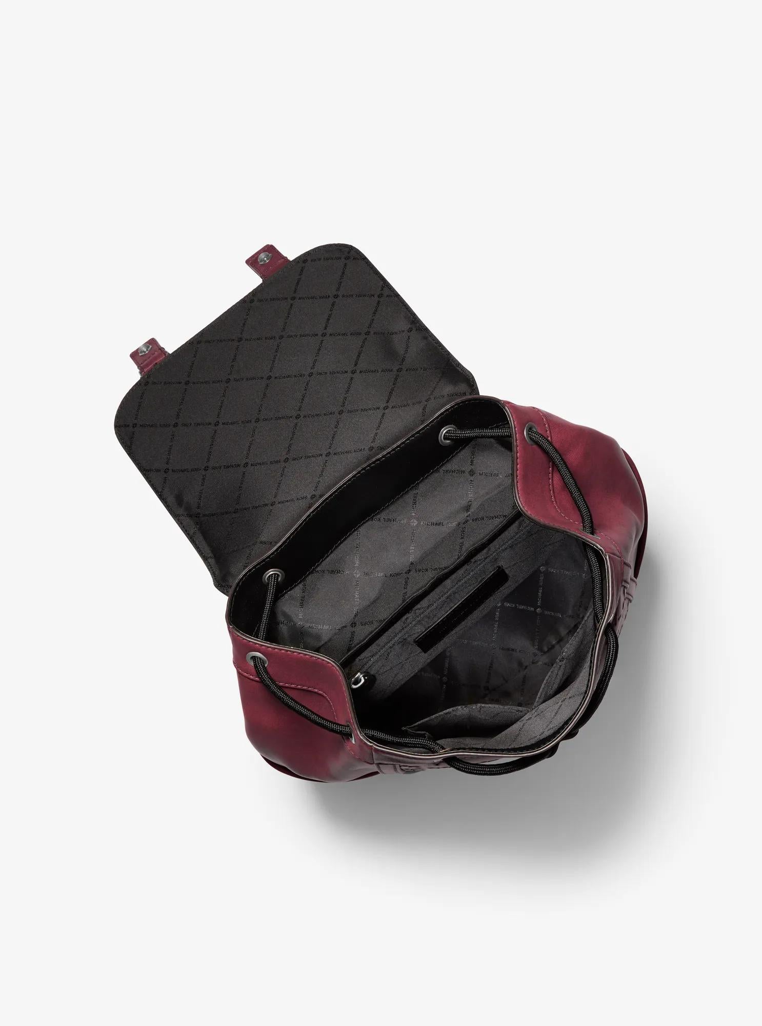 Colby Medium Logo Embossed Burnished Leather Backpack