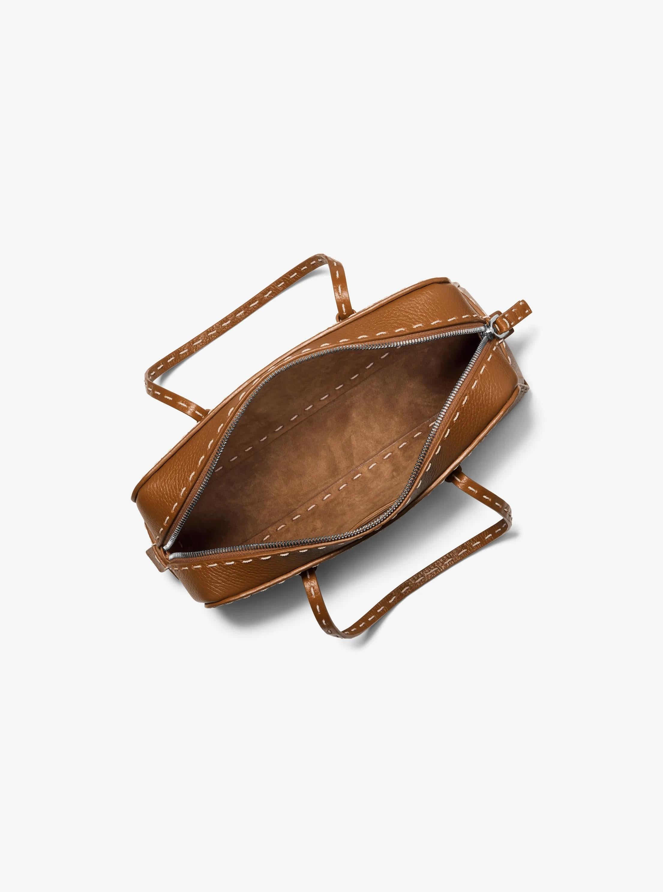Roberta Hand-Stitched Pebbled Leather Satchel